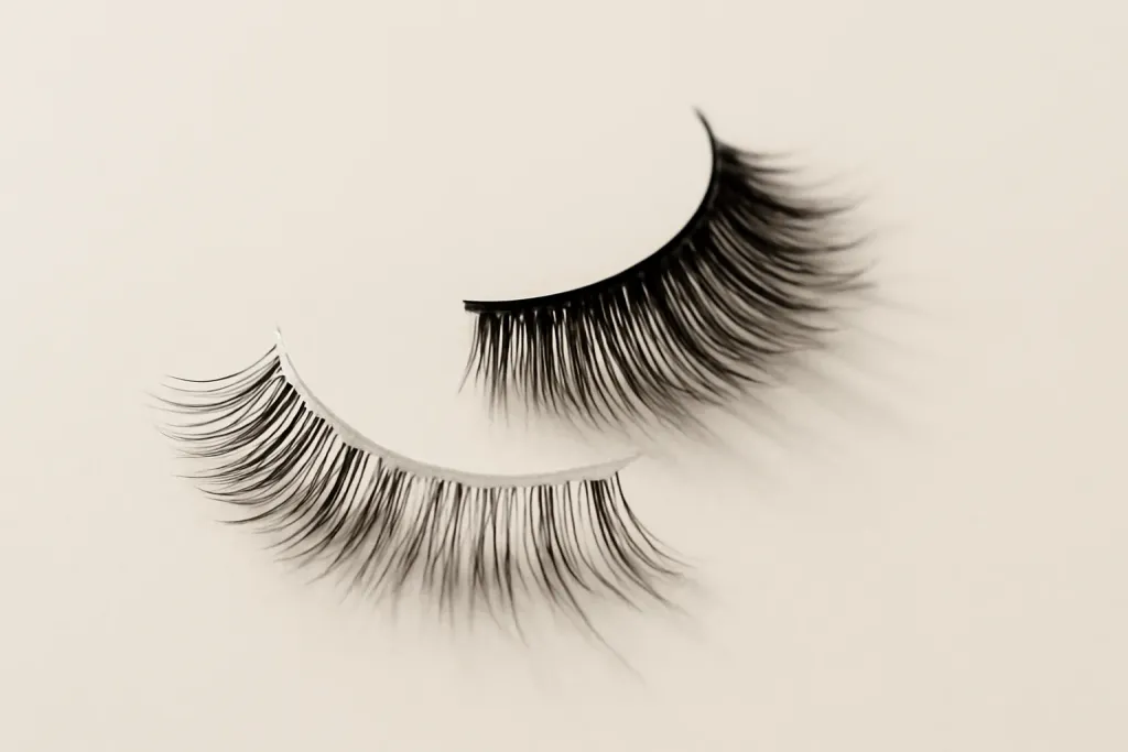 Detail photograph related to clear band vs black band lashes