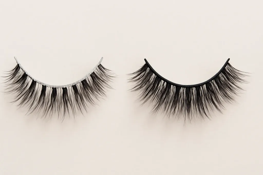 Editorial illustration related to clear band vs black band lashes