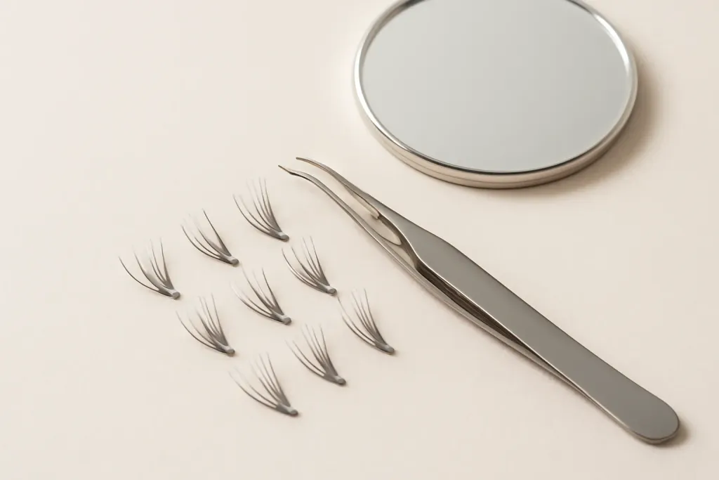 Editorial illustration related to cluster lashes for beginners