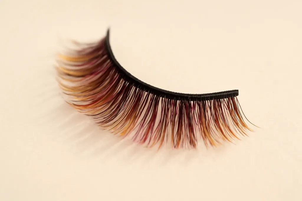 Detail photograph related to colored false lashes for brown eyes