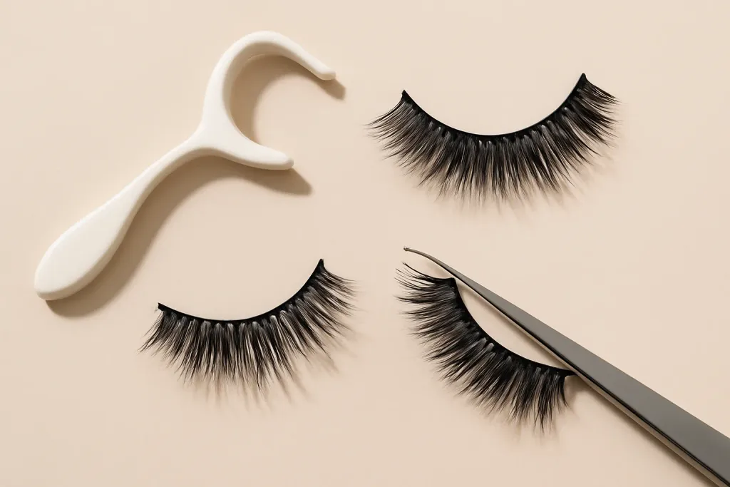Editorial photograph related to day-to-night false lash styling
