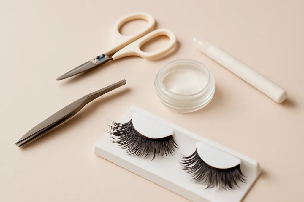 Detail photograph related to false lash tools for beginners