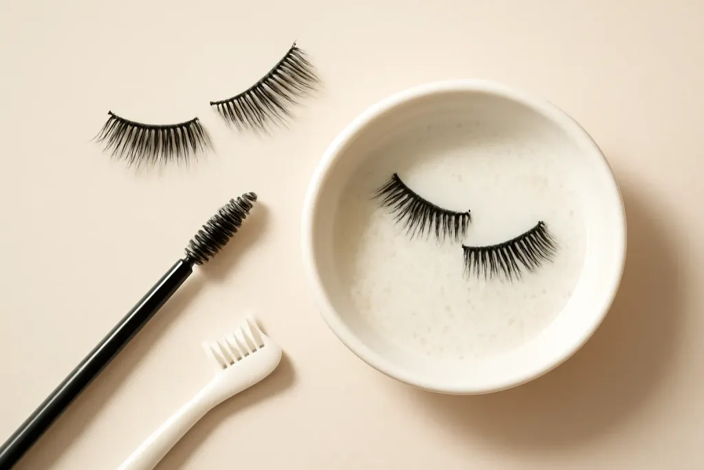 Editorial photograph related to how to clean magnetic lashes
