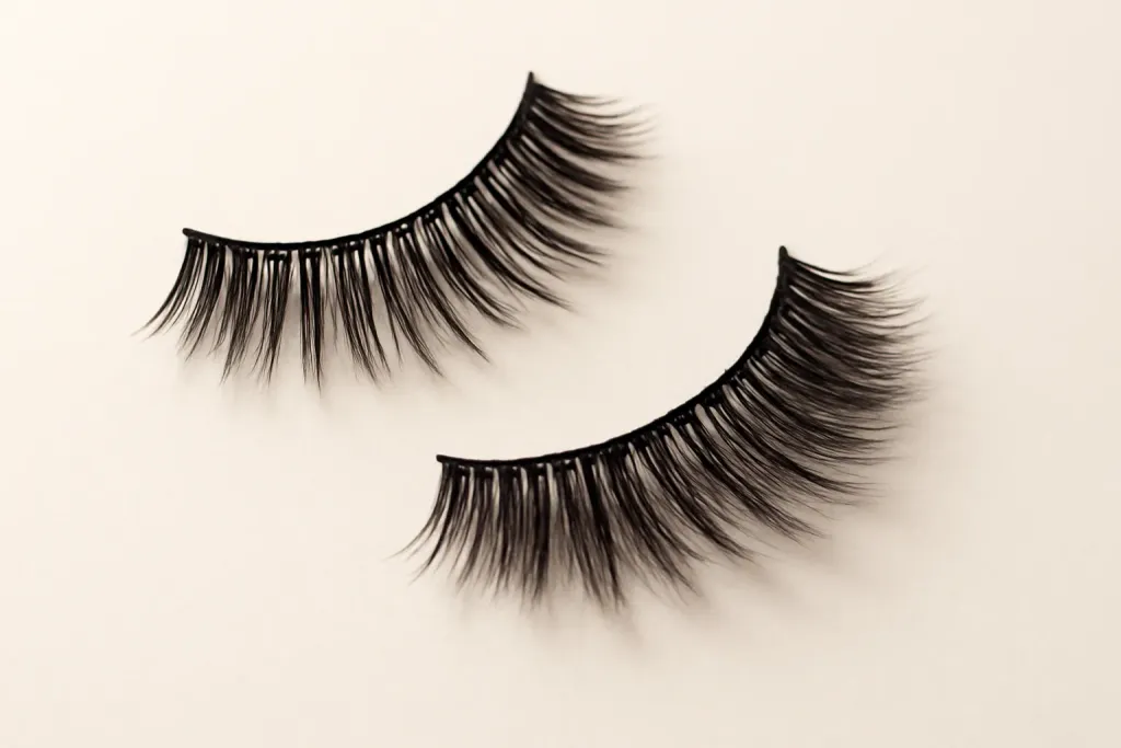 Detail photograph related to synthetic vs faux-mink lashes