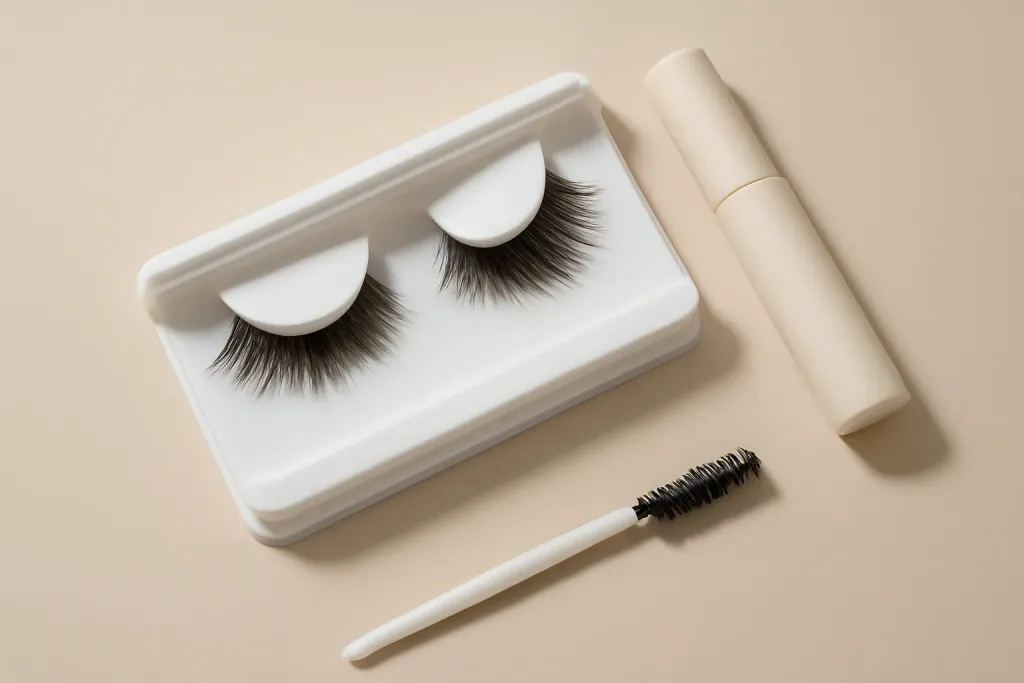Editorial photograph related to vegan cruelty-free false lashes
